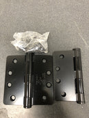 Deltana S44R4HD1B 4" x 4" Plain Bearing 1/4" Radius Corners Mortise Hinge - Pair - Flat Black