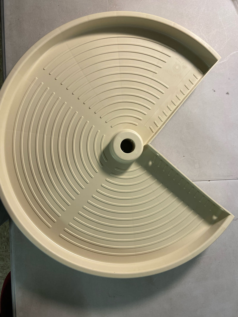 Rev-A-Shelf LD-2942-18-15-1 Lazy Daisy Polymer Double 2 Tier 18" Pie Shaped Door Mount Lazy Susan with 26-31" Adjustable Pole for Corner Wall Cabinets - 50 lb Weight Capacity - Almond