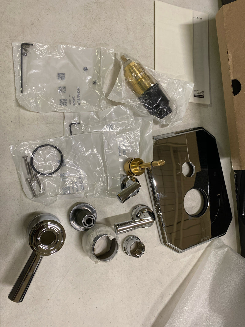 Brizo T75565-PC Beauclere Thermostatic Valve Trim with Integrated Volume Control and 3 Function Diverter for Two Shower Applications - Less Rough-In - Chrome