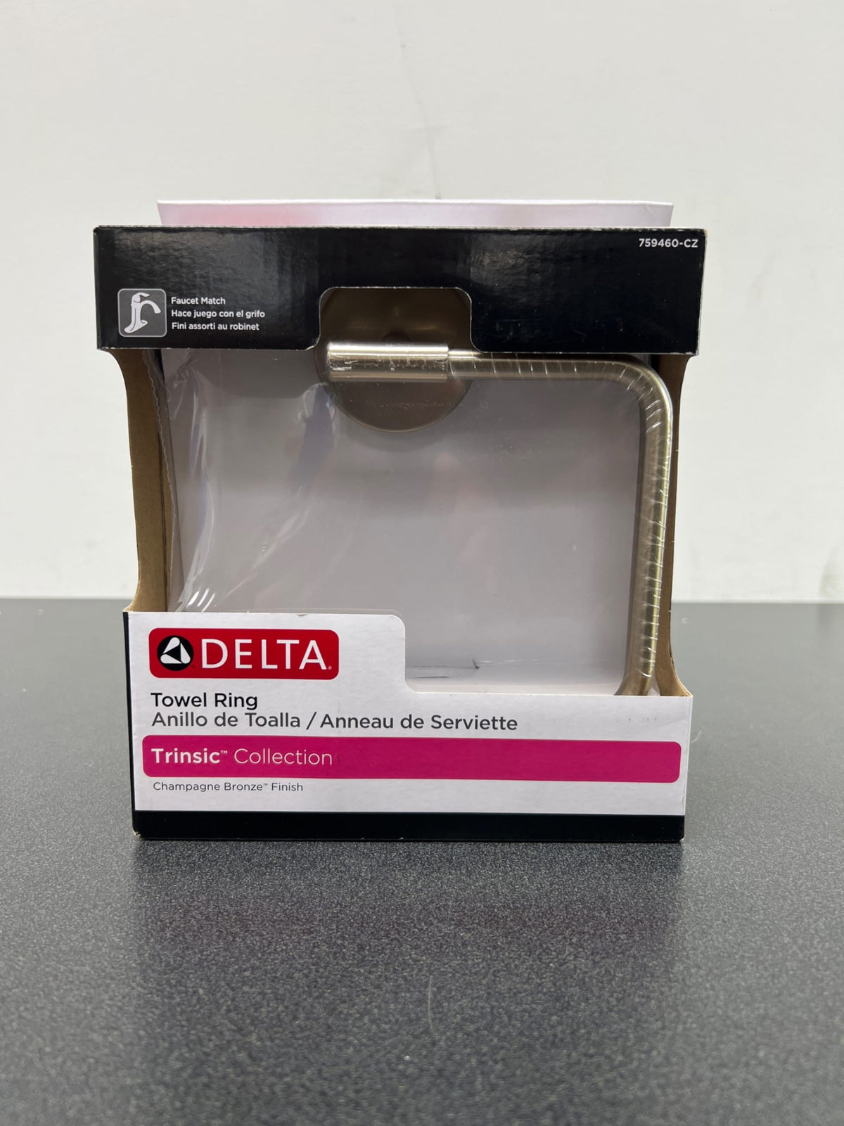 Delta Trinsic Open Towel Ring in Champagne Bronze-759460-CZ