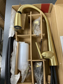 Pfister GT529-SMBG Lita 1.8 GPM Single Hole Pull Down Kitchen Faucet - Includes Soap Dispenser and Escutcheon - Brushed Gold