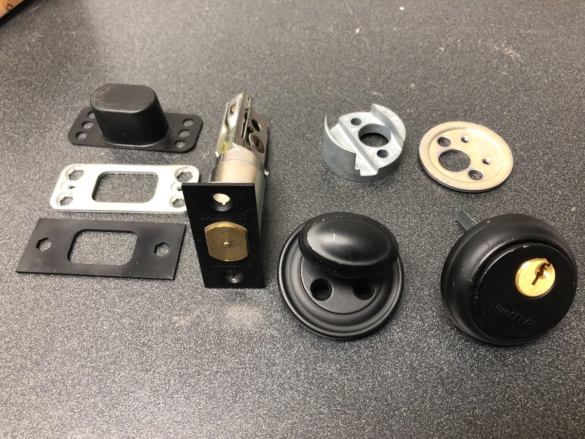 Baldwin 8031190 Traditional Solid Brass Single Cylinder Keyed Entry Deadbolt from the Estate Collection - Satin Black