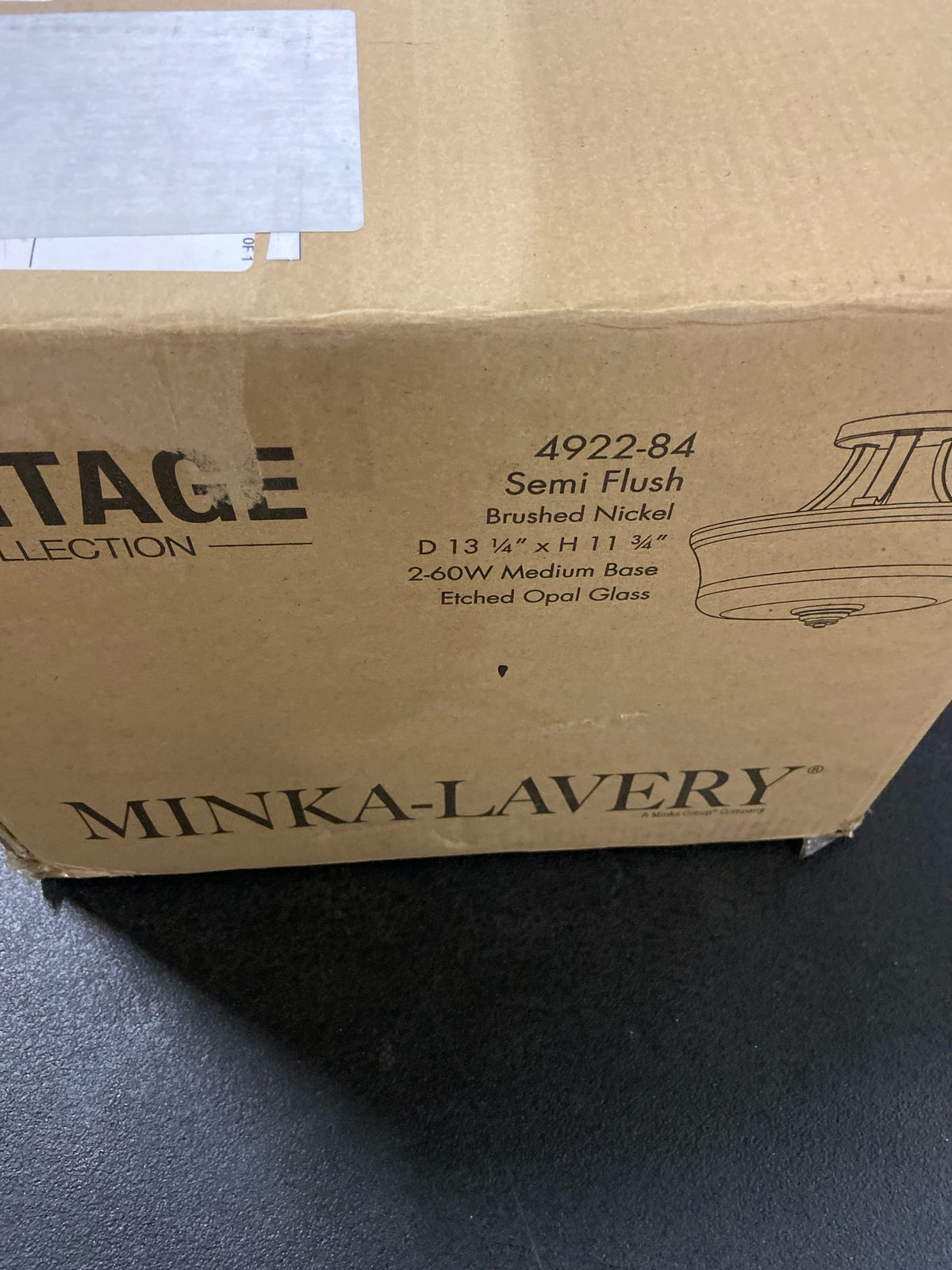 Minka Lavery 4922-84 Shyloh 2 Light 13" Wide Vantage Semi-Flush Drum Ceiling Fixture - Brushed Nickel
