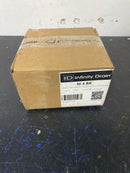 Infinity Drain K 4 BK 4" x 4" Strainer with Link Pattern Decorative Plate and 2" Throat in Matte Black for KD 4