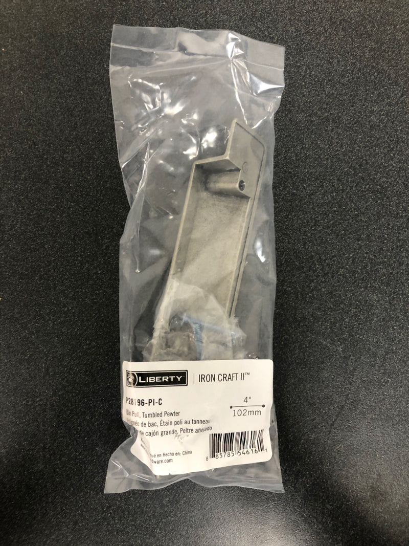 Liberty Hardware Cup Pull 4" C/C Tumbled Pewter P28196-PI-C