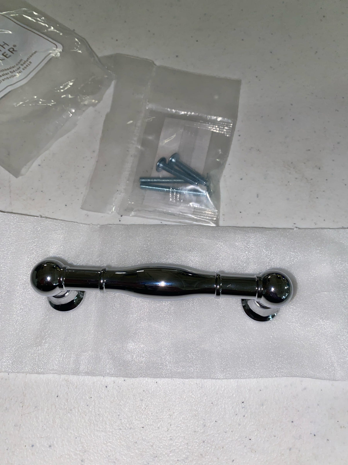 Belwith Keeler B076290-CH Fuller 3-3/4" Center to Center Vintage Cabinet Handle / Drawer Pull - Chrome