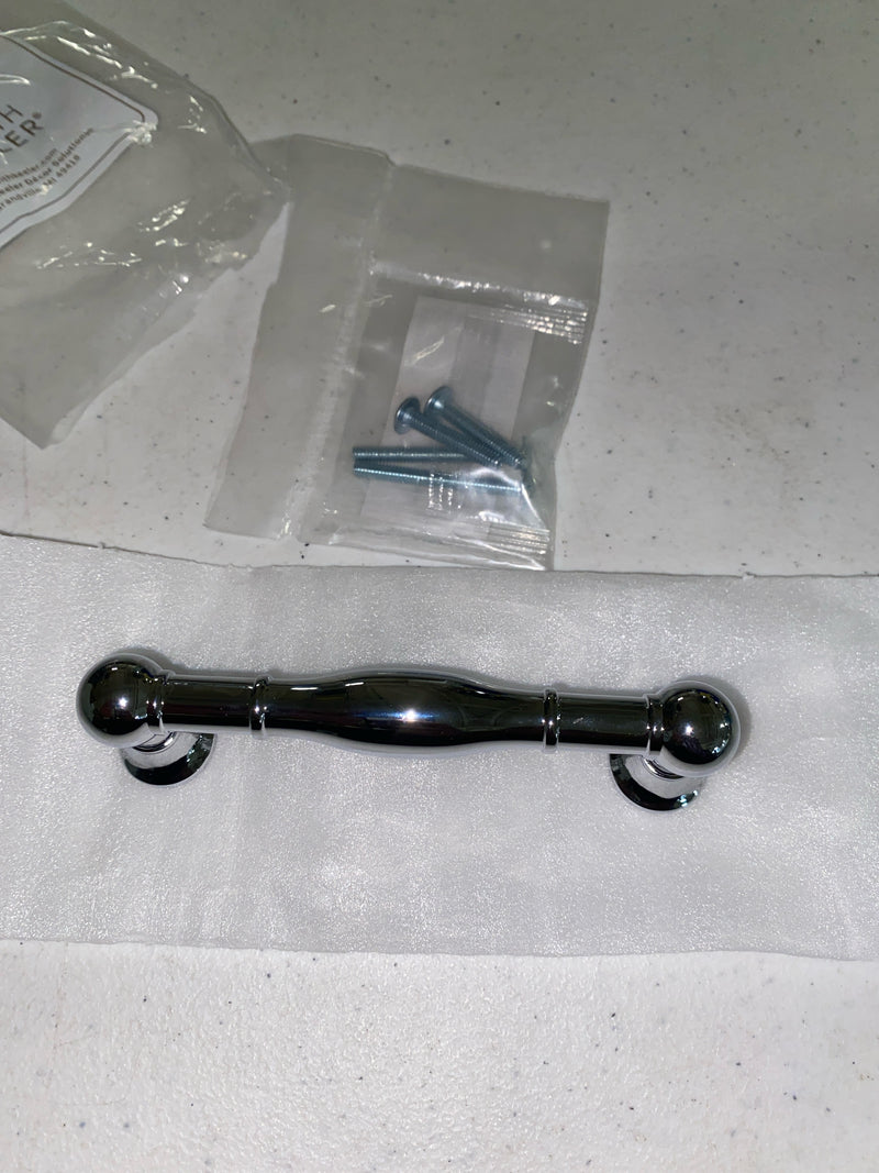 Belwith Keeler B076290-CH Fuller 3-3/4" Center to Center Vintage Cabinet Handle / Drawer Pull - Chrome