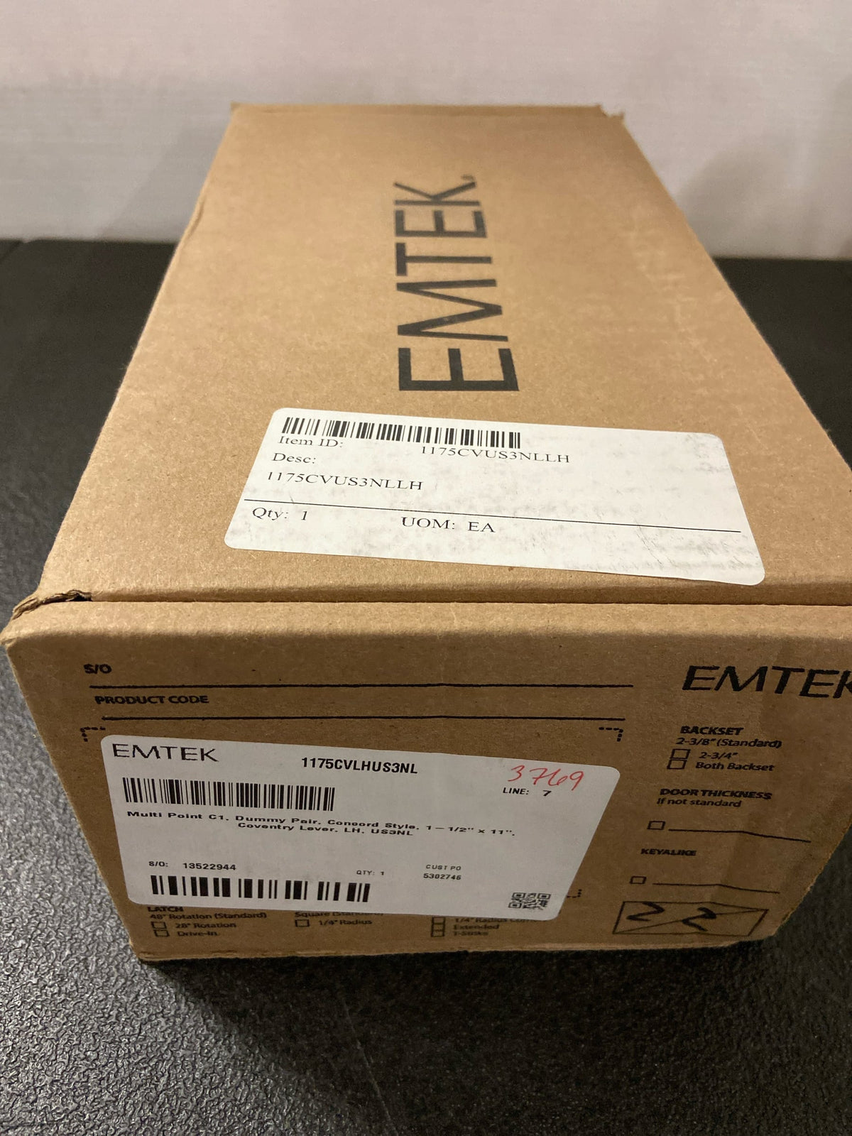 Emtek 1175CVLHUS3NL Multi Point C1, Dummy Pair, Concord Style, 1-1/2'' x 11'', Coventry...