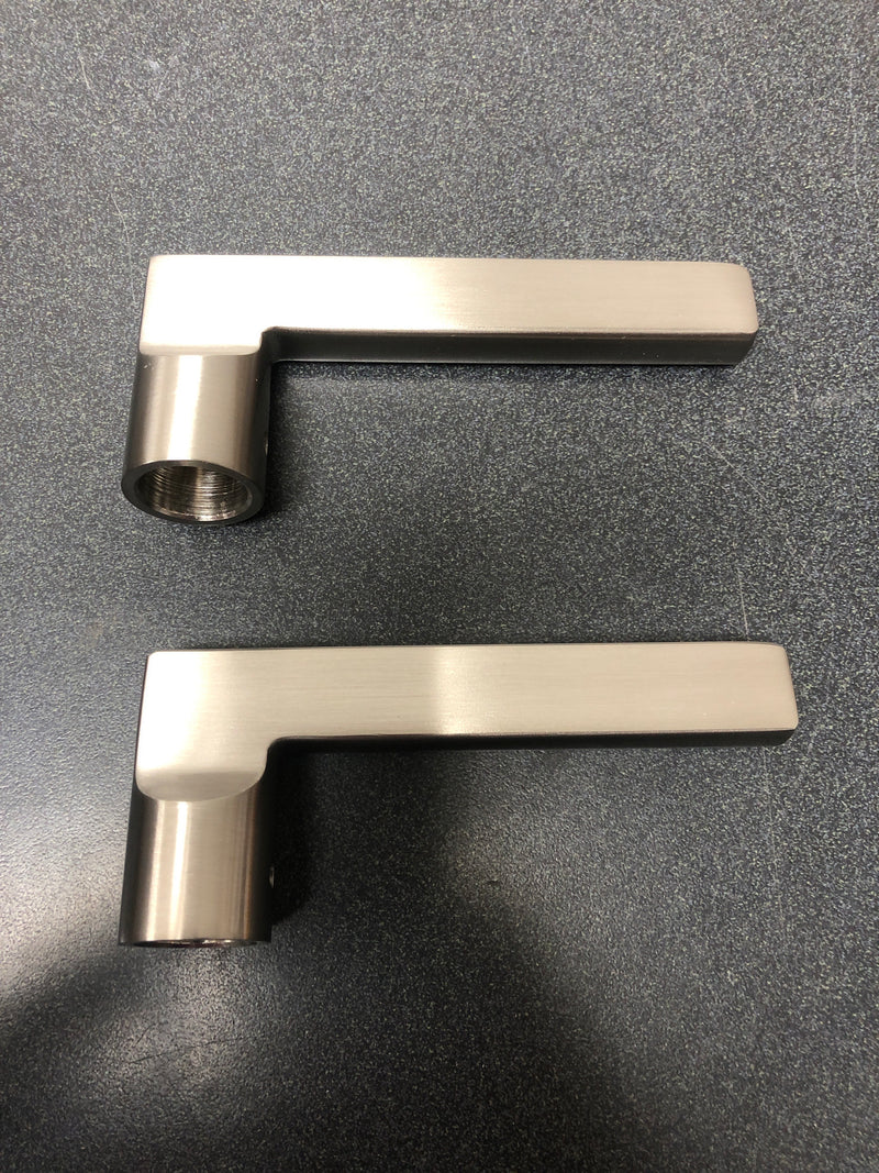 Baldwin Reserve Square Satin Nickel Universal Hall/Closet Door Lever with Contemporary Square Rose