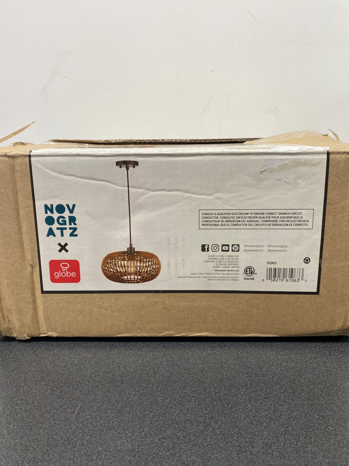 Globe Electric 61063 Trancoso 13" Wide Cage Pendant - Matte Black