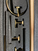 Bwe A-91020-6-BG 6-Piece Modern Bath Hardware Set with Towel Ring Toilet Paper Holder Towel hook and Towel Bar Wall Mount in Brushed Gold