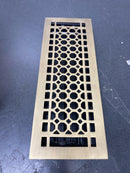 Signature Hardware 301629 Honeycomb Brass Floor Register - 4"x12" (5"x13-1/4" Overall) - Antique Brass