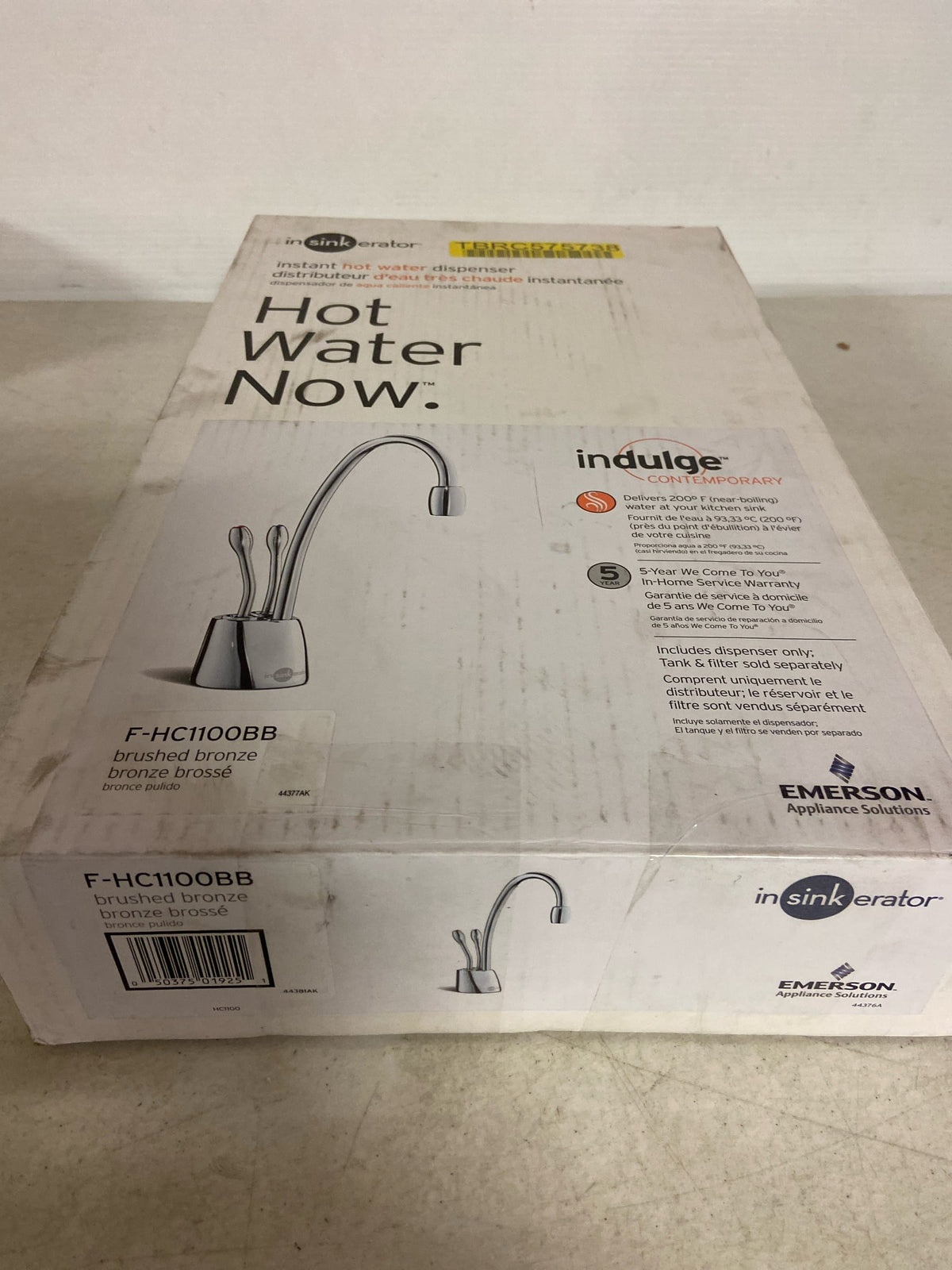 InSinkErator F-HC1100BB Indulge Instant Hot Water Dispenser, Double Handle Hot and Cold with 5-Year In-Home - Less Tank - Brushed Bronze