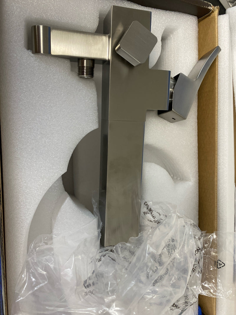 Signature Hardware SHVLFS2000GZBN Vilamonte Floor Mounted Tub Filler Faucet - Includes Hand Shower - Brushed Nickel