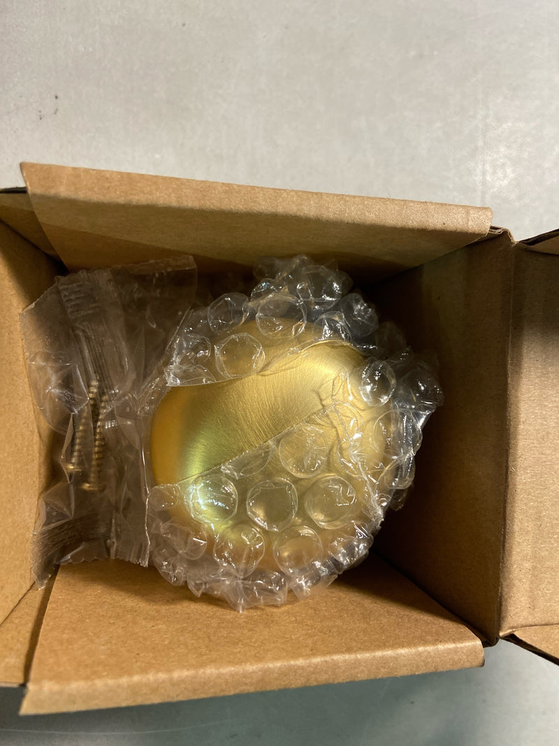 Design House 726950 Cambridge Non-Turning One-Sided Dummy Door Knob with Round Rose - Satin Gold