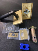 Emtek 520HECUS19LH.US4 Hercules Privacy Door Lever (US19) Set from the Modern Brass Collection - Modern Rectangluar Rosette (US4)