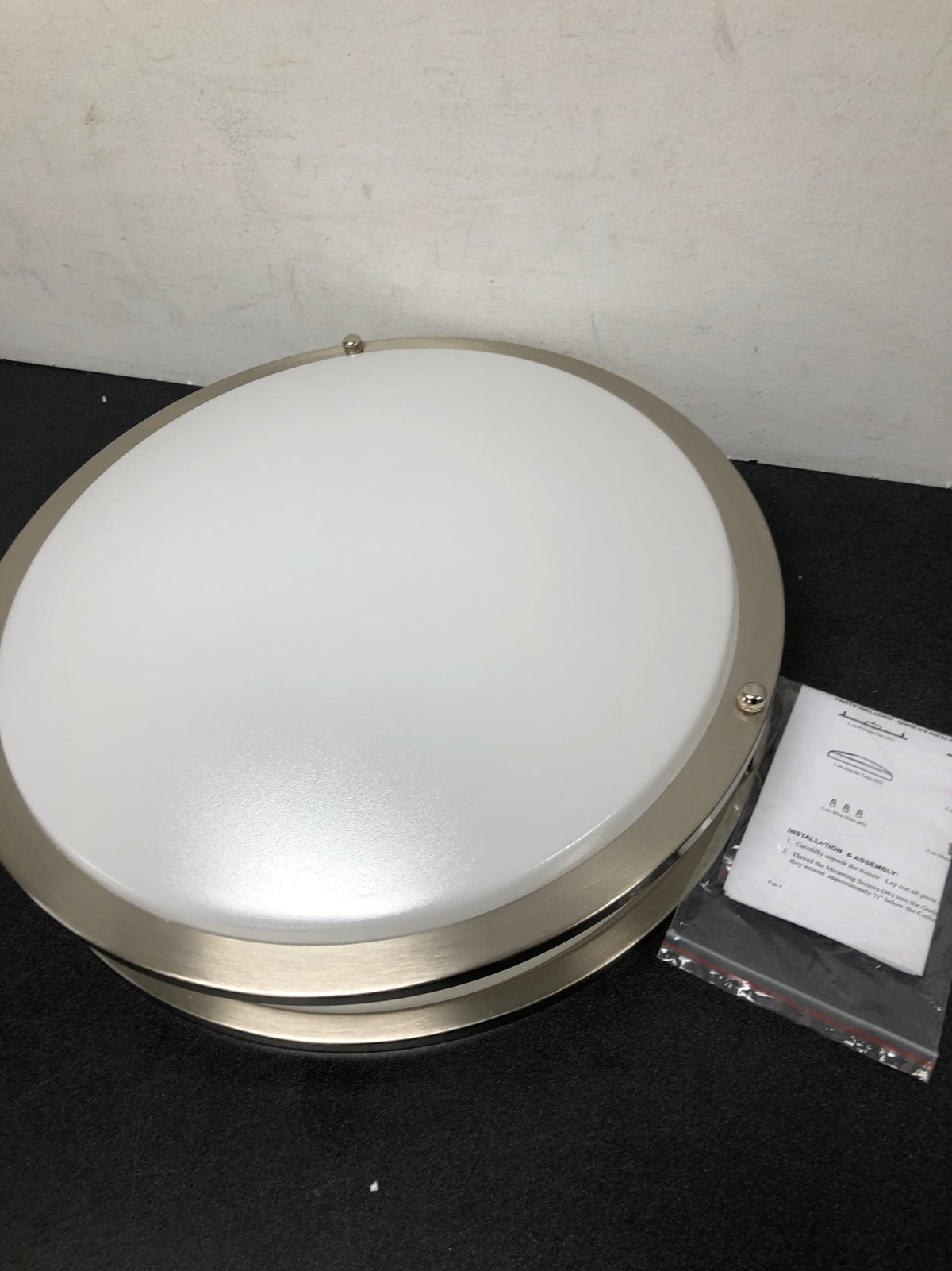 Essential illuminations SL14LED Radiance 14 in. Brushed Nickel Integrated LED Flush Mount 3000k