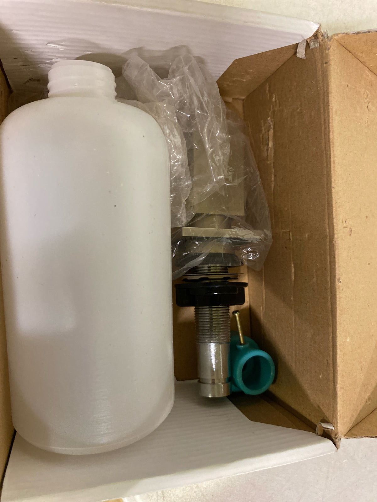 Whitehaus WHSQ-SD003-BN Q-Haus 3 3/4-Inch Solid Brass Soap/Lotion Dispenser