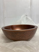 Signature Hardware 346798 Casalina 14" Circular Double-Wall Hammered Copper Vessel Bathroom Sink - Antique Copper