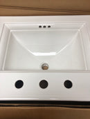 KOHLER Memoirs White Drop-In Rectangular Bathroom Sink with Overflow Drain (22.75-in x 18-in)