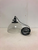 Regency Hill Kristov Black Mini Pendant Lighting Fixture 10 1/2" Wide Farmhouse Industrial Rustic Curved Clear Glass Shade for Dining Room Living House Home Foyer Kitchen Island Entryway