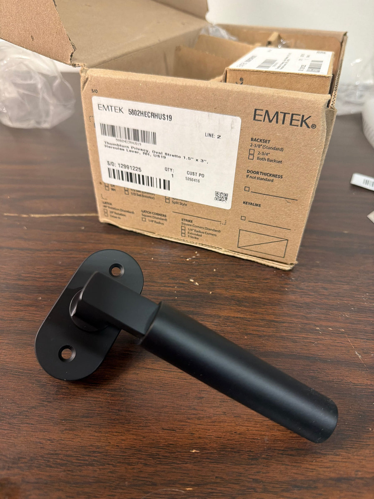 EMTEK THUMBTURN PRIVACY OVAL STRETTO Hercules Lever Right Hand us19