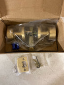 Emtek 5109ROUUS4 Round Passage Door Knob Set with Disk Rose from the Brass Modern Collection - Satin Brass