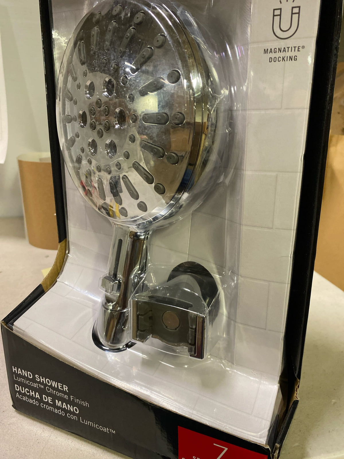 Delta 54910-PR-PK Universal Showering Components 1.75 GPM Multi Function SureDock Hand Shower - Includes Hose and H2Okinetic Technologies - Lumicoat Chrome