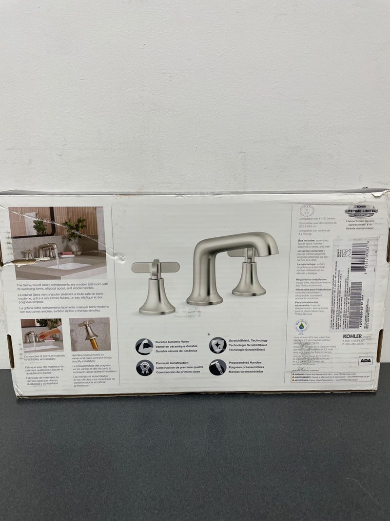 Kohler K-R29666-3D-BN Setra 8 in. Widespread 2-Handle Bathroom Faucet in Vibrant Brushed Nickel
