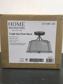 Home decorators collection DSHD19547SF Charleston Park 13 in. 3-Light Brushed Gold Semi-Flush Mount