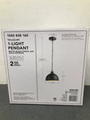 Hampton bay 60953 Talullah 1-Light Matte Black Pendant Lighting with Gold Interior