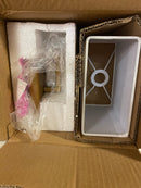 Unbranded 815-1S-RB Saxon 7 in. 1-Light Rubbed Brass Interior Wall Sconce with White Fabric Shade