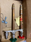 Prier Products C-108D08 1/2" MPT x 1/2" Sweat Handle-Operated Hot and Cold Residential Wall Hydrant with 8" Insertion - Satin Nickel