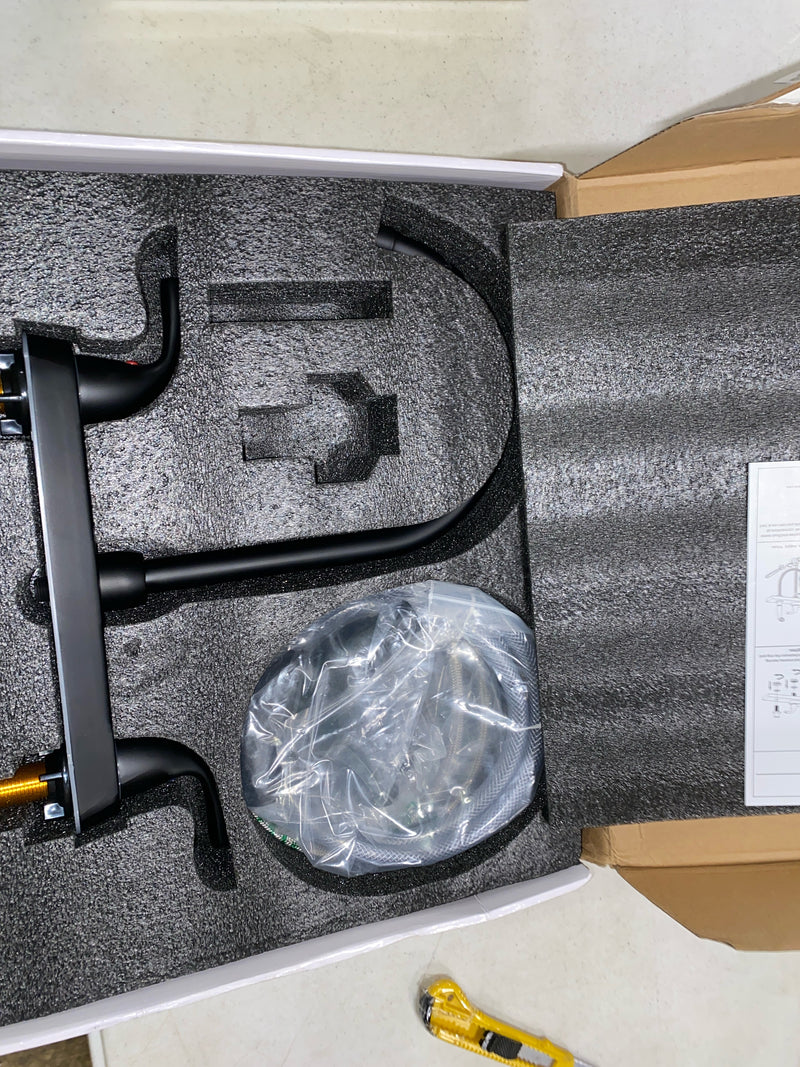 Unbranded P-C079B 2-Handle Deck-Mount Standard Kitchen Faucet with Pull Out Side Sprayer in Matte Black