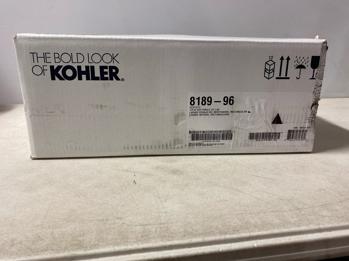 Kohler K-8189-96 Verticyl 17-1/8" Rectangular Vitreous China Undermount Bathroom Sink with Overflow - Biscuit