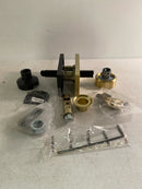 Baldwin ENCONCFR044 Contemporary Single Cylinder Keyed Entry Door Knob Set with 5 Inch Rectangle Rose from the Reserve Collection - Satin Brass