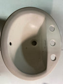 PROFLO PF19168WH Rockaway 19" Oval Vitreous China Drop In Bathroom Sink with Overflow and 3 Faucet Holes at 8" Centers - White