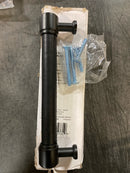Signature Hardware 954063-5116 Lazzara 5-1/16 Inch Center to Center Black Leather Bar Cabinet Pull