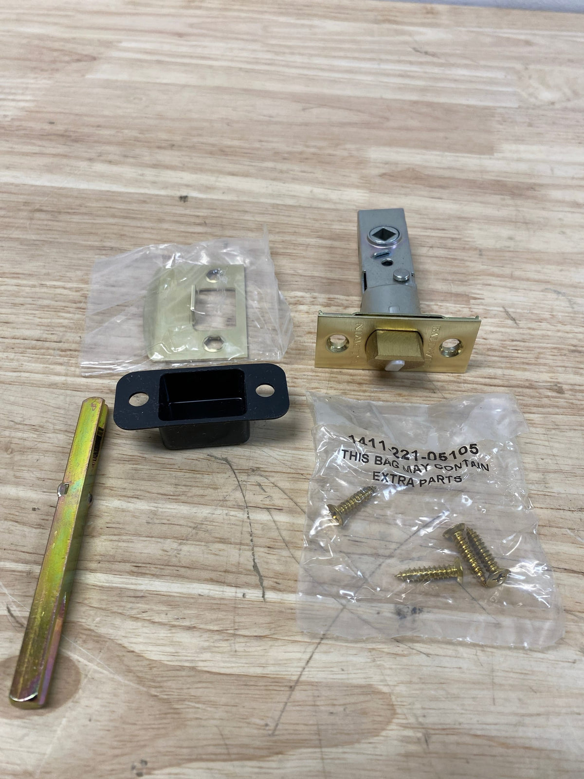 Baldwin 5513044FLS Replacement Passage Door Lever Latch with 2-3/8 Inch Backset and Full Lip Strike - PVD Satin Brass