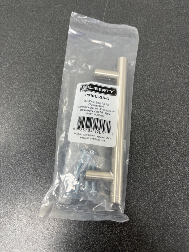 Liberty Hardware P01012-SS-C Builder's Program 3-3/4 Inch Center to Center Bar Cabinet Pull - Stainless Steel