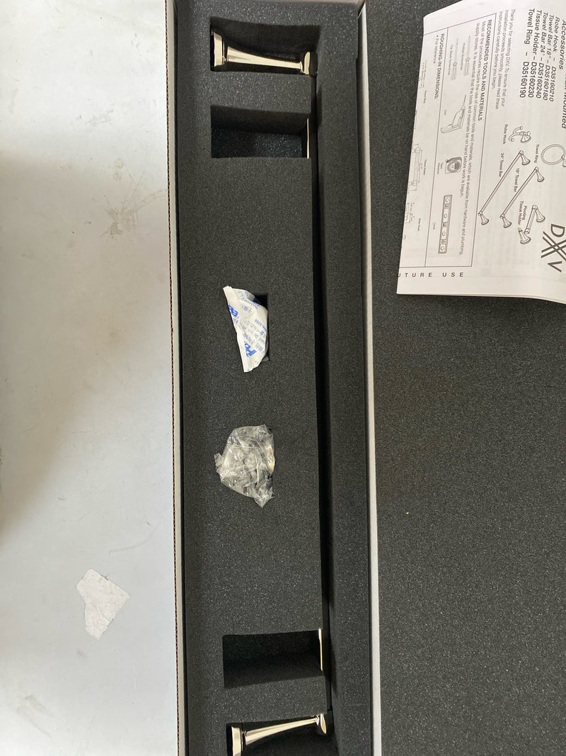 DXV D35160240.150 Fitzgerald 24" Metal Towel Bar - Platinum Nickel