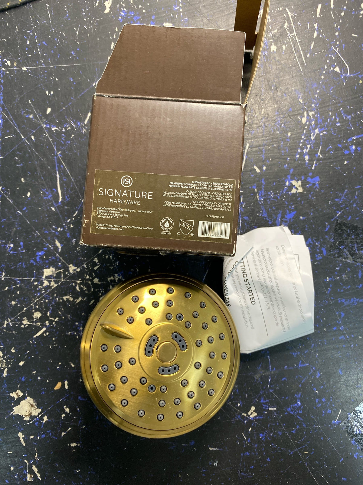 Signature Hardware SHSH2040GBG 1.75 GPM Round Multi Function Shower Head - Brushed Gold
