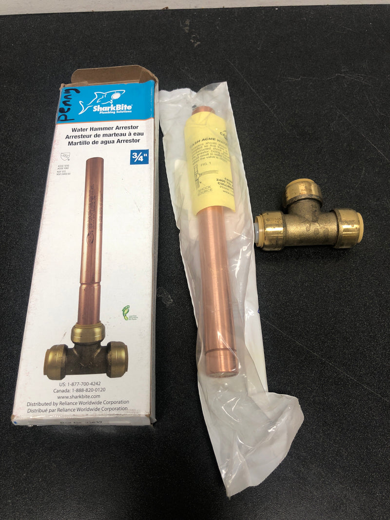 Sharkbite UR22632 Max 3/4 in. Push-to-Connect Brass Residential Water Hammer Arrestor Tee