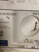Glacier bay AL-60G 24 in. W x 24 in. H Round Aluminum Framed Wall Bathroom Vanity Mirror in Gold (Screws Not Included)