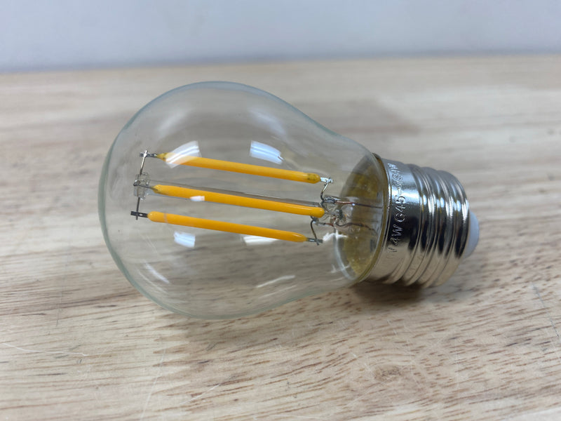 LED Vintage Edison Bulb G45-4W LED Light Filament Bulb, Globe Shape E26 Base, Clear Warm White 2700K, LED Edison Bulb 40W Equivalent, 110-120VAC, Dimmable (4 Watts)