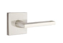 EMTEK Square Rosette Dummy, Pair with Matching Finish Helios Lever - Choice of 7 Finishes - 5050HLOUS15 - Satin Nickel (US15)