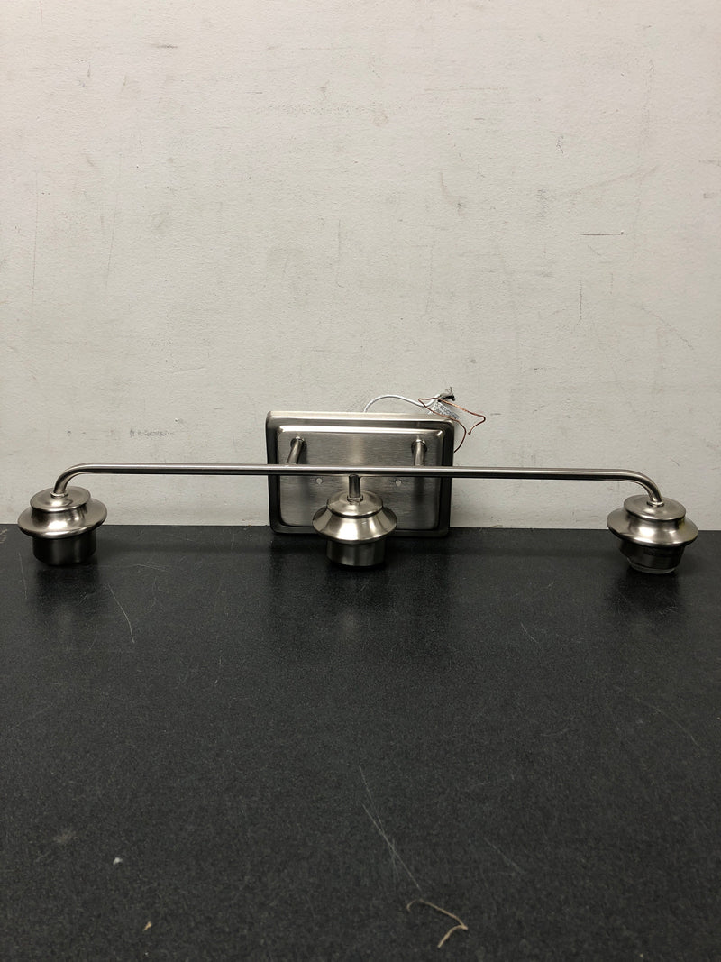 Hampton bay 1016HBBNDI Evangeline 23 in. 3-Light Brushed Nickel Farmhouse Bathroom Vanity Light with Clear Seeded Glass Shades