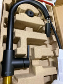 Pfister GT529-BIB Brislin 1.8 GPM Single Hole Pull Down Kitchen Faucet with AutoDock Sprayhead, Pfast Connect, and Pforever Seal Valves - Matte Black