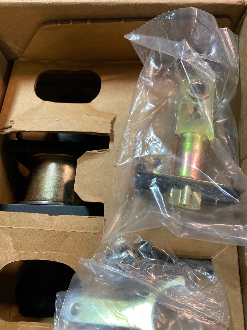 Emtek 5122HLOUS19RH Helios Right Handed Single Cylinder Keyed Entry Door Lever Set with Square Rose - Flat Black