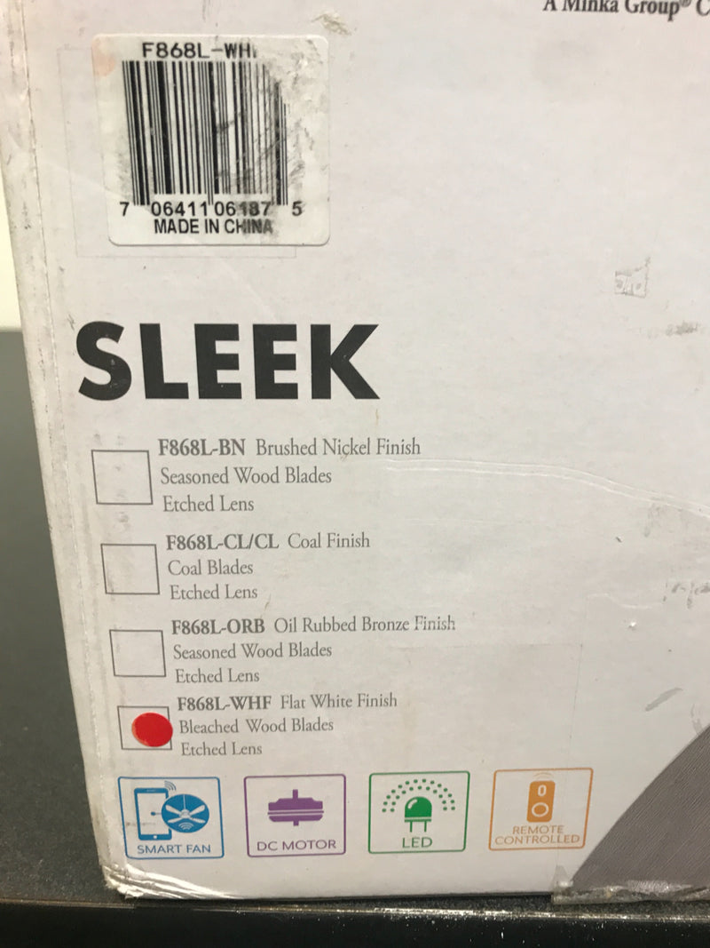 Minka Aire Sleek 60-in Flat White LED Indoor Smart Ceiling Fan with Remote (3-Blade)